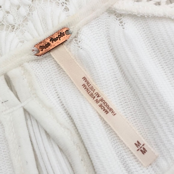 Free People White Knit Top Size Medium - Picture 5 of 5